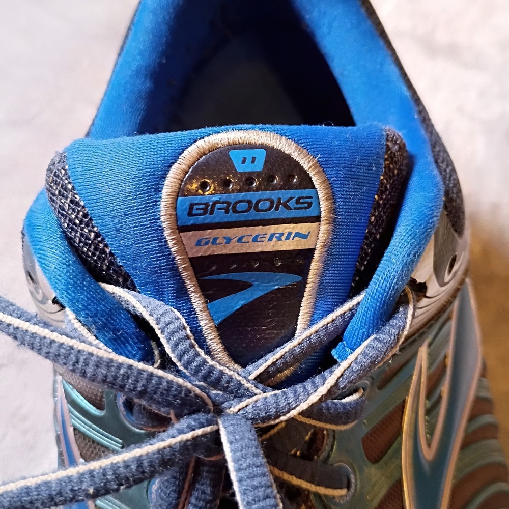 Brooks Glycerin 11 Mens 8.5 D Running Shoes Blue Black Silver 1101431D428 Y2K - Picture 4 of 11